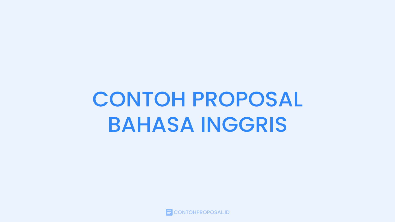 Contoh Proposal Bahasa Inggris