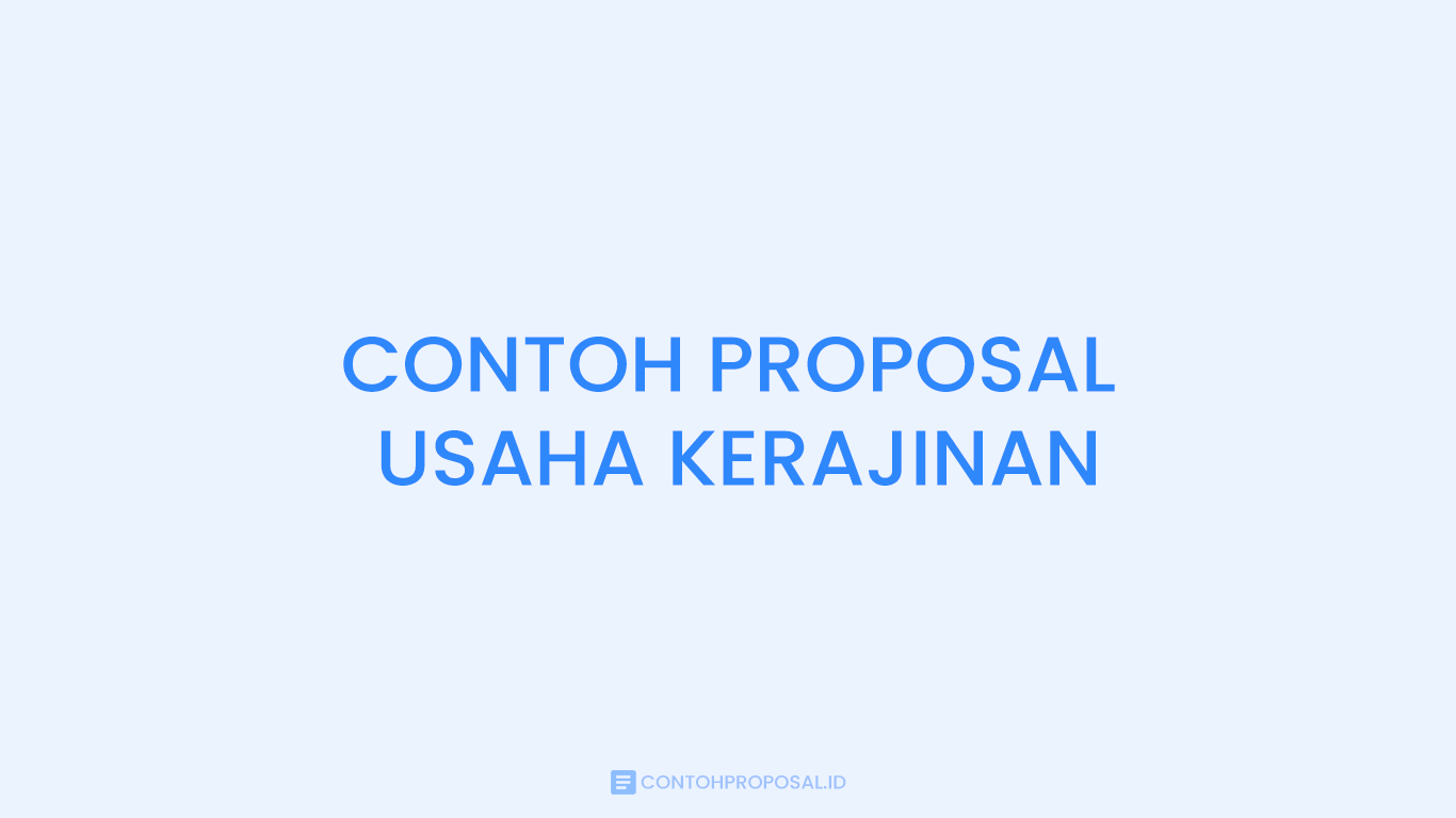 Contoh Proposal Usaha Kerajinan Singkat Pdf